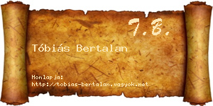 Tóbiás Bertalan névjegykártya