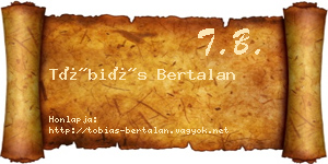 Tóbiás Bertalan névjegykártya